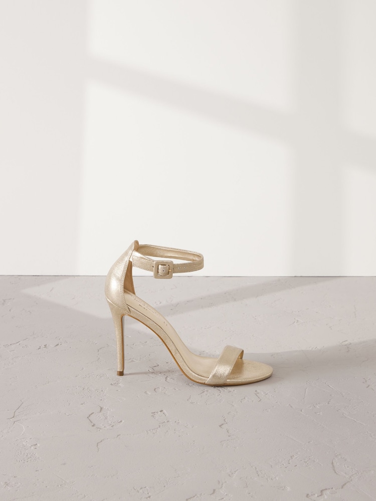 Gold Signature Premium Leather High Round Toe Simple Sandals - Image 5 of 9