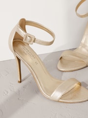 Gold Signature Premium Leather High Round Toe Simple Sandals - Image 6 of 9