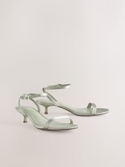 Sage Green Forever Comfort® Bridesmaid Round Toe Low Heel Simple Sandals - Image 6 of 10