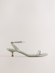 Sage Green Forever Comfort® Bridesmaid Round Toe Low Heel Simple Sandals - Image 7 of 10