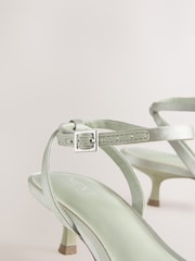 Sage Green Forever Comfort® Bridesmaid Round Toe Low Heel Simple Sandals - Image 9 of 10