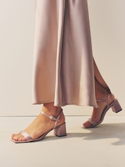 Nude Forever Comfort® Bridesmaid Square Toe Low Block Simple Sandals - Image 1 of 9