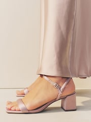 Nude Forever Comfort® Bridesmaid Square Toe Low Block Simple Sandals - Image 3 of 9