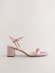 Nude Forever Comfort® Bridesmaid Square Toe Low Block Simple Sandals - Image 6 of 9