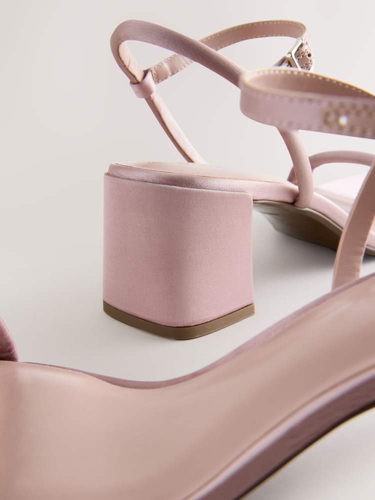 Nude Forever Comfort® Bridesmaid Square Toe Low Block Simple Sandals - Image 9 of 9