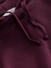 Burgundy Red Relaxed Fit Cosy Soft Touch Ribbed Stepped Hem Hoodie - Image 7 of 9