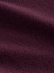 Burgundy Red Relaxed Fit Cosy Soft Touch Ribbed Stepped Hem Hoodie - Image 9 of 9