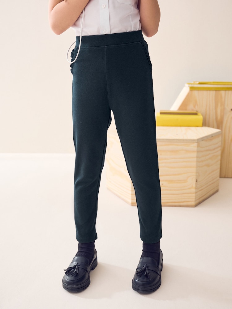 Navy Pull-On Cotton Rich Stretch School Trousers (3-16yrs) - Image 1 of 8