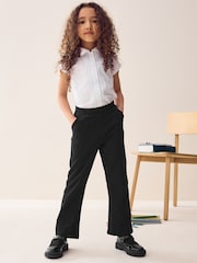 Black - Pull-On Cotton Rich Stretch Flared School Trousers (3-17yrs) - Image 2 of 8