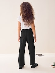 Black - Pull-On Cotton Rich Stretch Flared School Trousers (3-17yrs) - Image 3 of 8