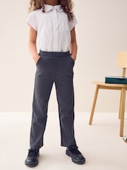 Grey - Pull-On Cotton Rich Stretch Flared School Trousers (3-17yrs) - Image 2 of 8