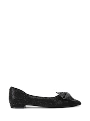 Carvela Regal Bow Flat Black Pumps - Image 7 of 10