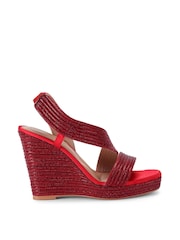 Carvela Red Gala Wedge Jewel 110 Sandals - Image 1 of 5