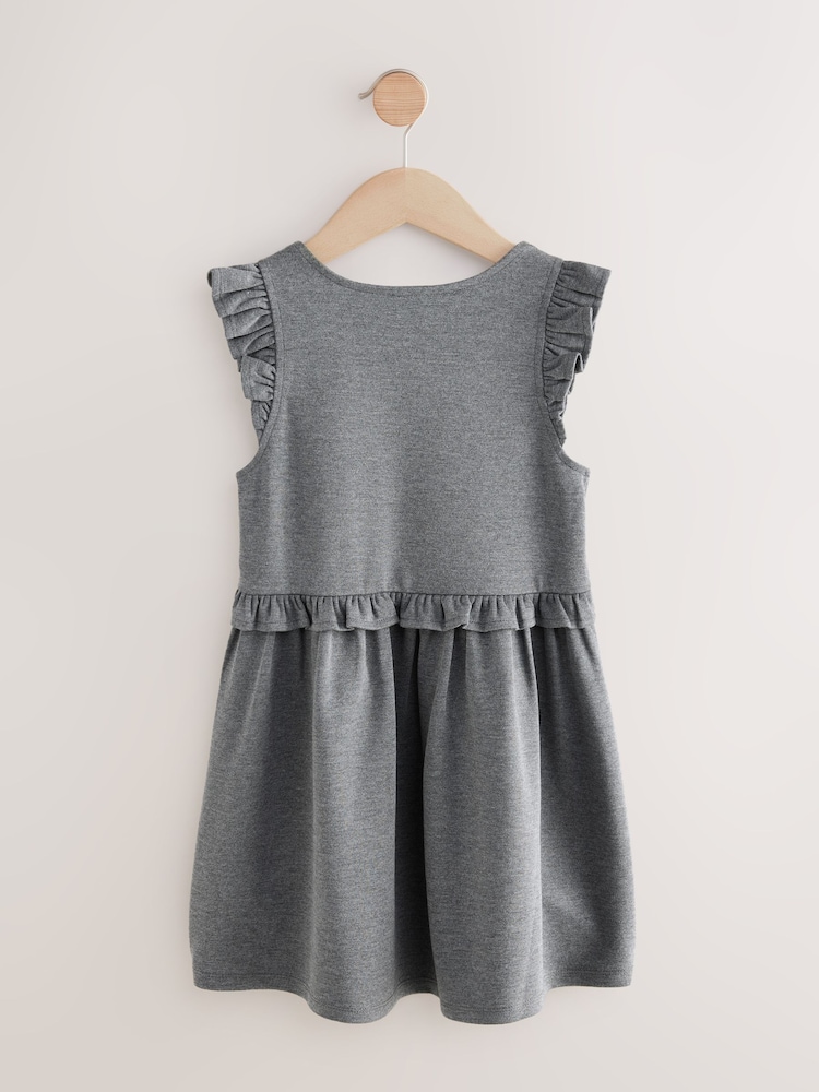 Grey Stretch Frill School Pinafore Jersey (3-14yrs) - Image 2 of 4