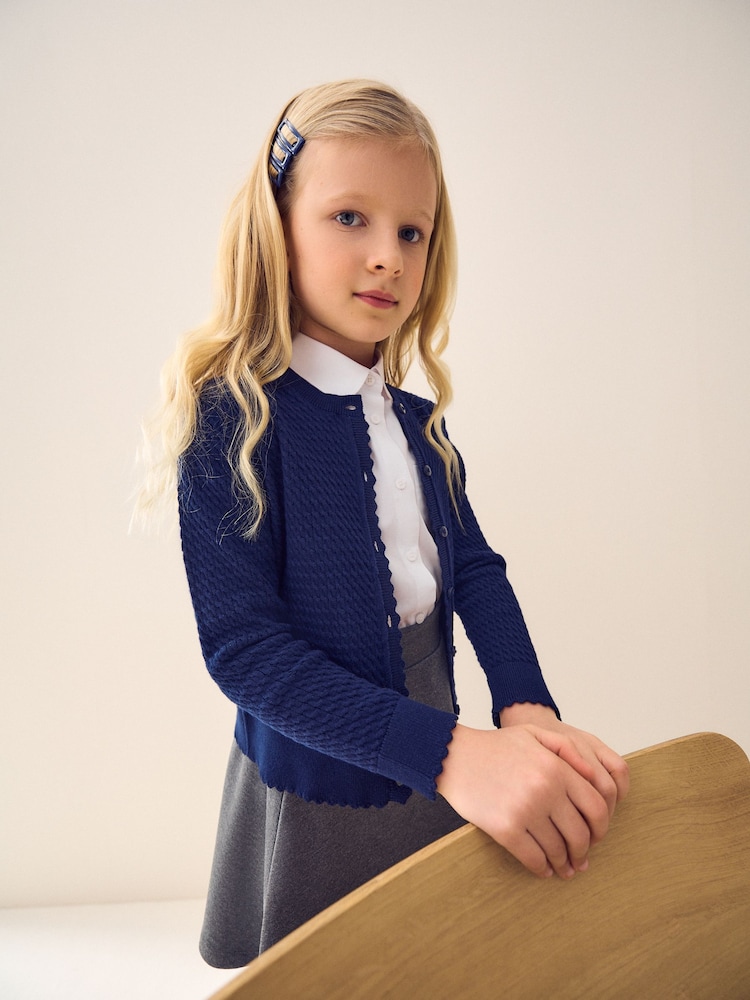 Mornarica - Cable Knit School Cardigan (3-16yrs) - Slika 1 iz 7