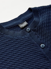 Navy Cotton Rich Cable Knit School Cardigan (3-16yrs) - Image 8 of 8