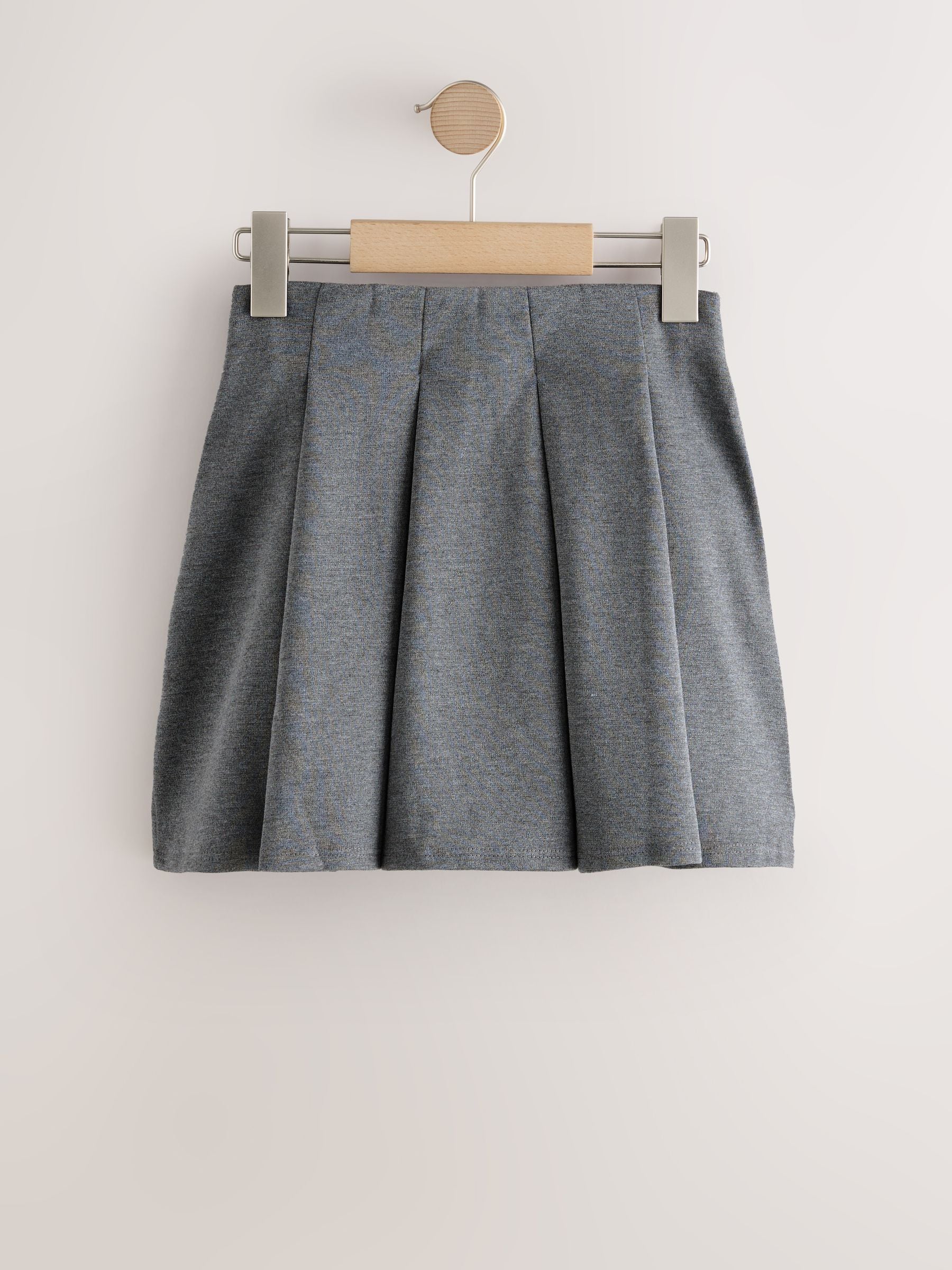 Buy Grey Pull on Jersey Stretch Pleated School Skirt (3-17yrs