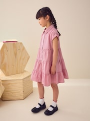 Rojo - Cotton Rich School Gingham Tiered Shirt Collar Dress (3-14yrs) - Imagen 2 de 4