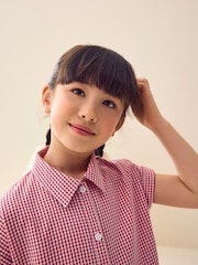 Rojo - Cotton Rich School Gingham Tiered Shirt Collar Dress (3-14yrs) - Imagen 4 de 4