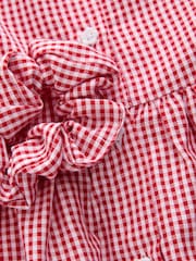 Red Cotton Rich Frill Gingham School Dress (3-14yrs) - Image 10 of 11