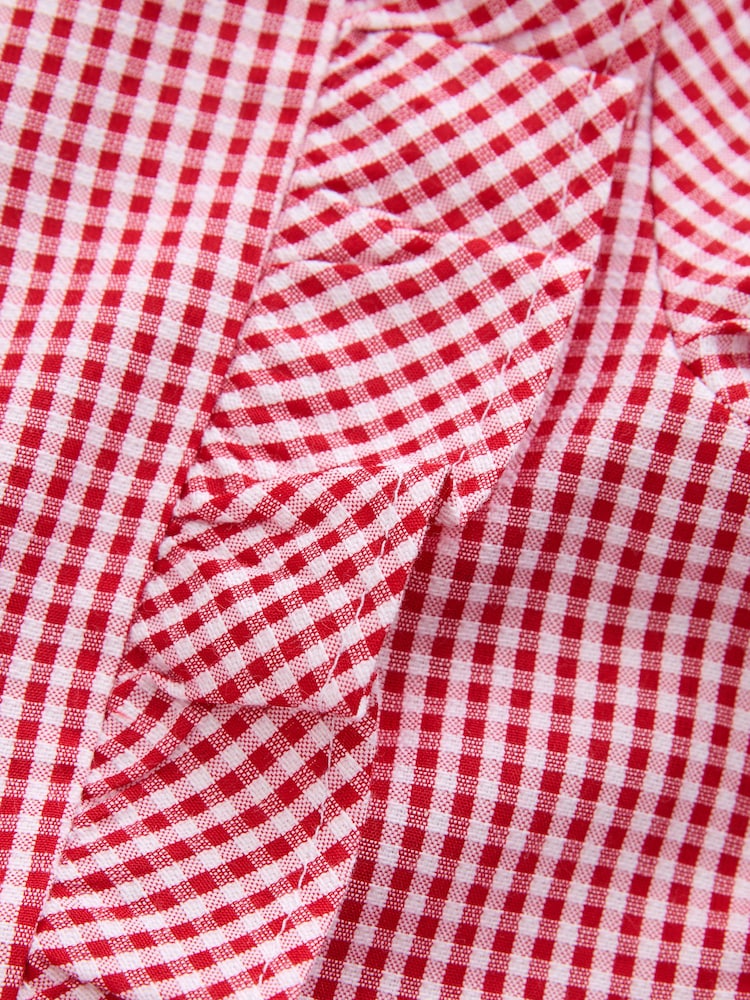 Red Cotton Rich Frill Gingham School Dress (3-14yrs) - Image 11 of 11