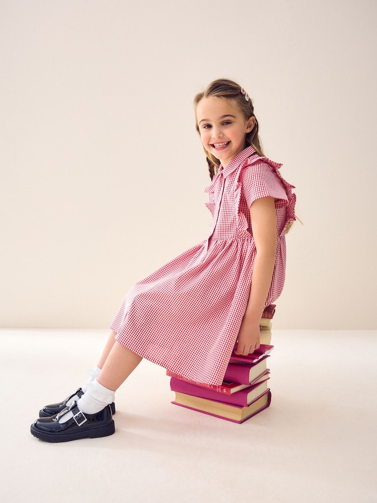 Red Frill Gingham School Dress (3-14yrs) - Image 5 of 5