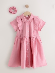 Red Cotton Rich Frill Gingham School Dress (3-14yrs) - Image 7 of 11