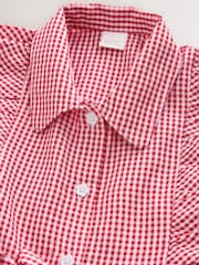 Red Cotton Rich Frill Gingham School Dress (3-14yrs) - Image 9 of 11