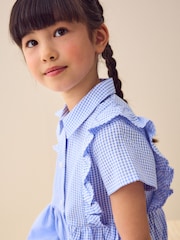 Blue Frill Gingham School Dress (3-14yrs) - Image 4 of 4