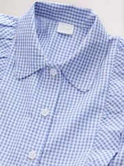 Blue Cotton Rich Frill Gingham School Dress (3-14yrs) - Image 7 of 9