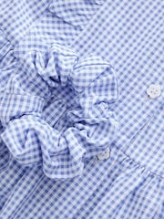 Blue Cotton Rich Frill Gingham School Dress (3-14yrs) - Image 8 of 9