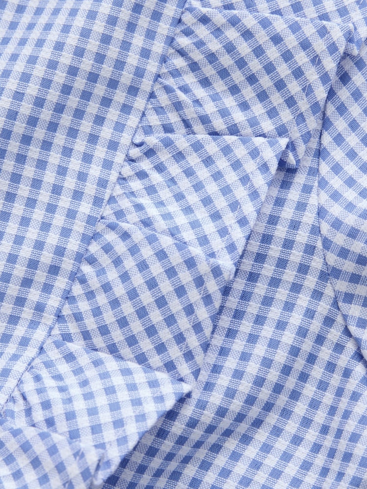 Blue Cotton Rich Frill Gingham School Dress (3-14yrs) - Image 9 of 9 Blue Cotton Rich Frill Gingham School Dress (3-14yrs) - Image 9 of 9