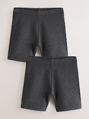 Grey Regular Length Cotton Rich Stretch Cycle Shorts 2 Pack (3-16yrs) - Image 1 of 6