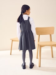 Grau - Button Front Embroidered Pinafore School Dress (3-14yrs) - Bild 3 von 9