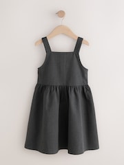 Grey Button Front Embroidered Pinafore School Dress (3-14yrs) - Image 2 of 4
