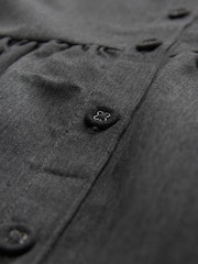 Grey Button Front Embroidered Pinafore School Dress (3-14yrs) - Image 3 of 4