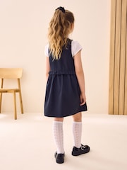 Navy Blue Zip Front Frill Waist School Pinafore Dress (3-14yrs) - Image 3 of 3