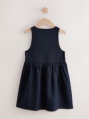 Navy Blue Zip Front Frill Waist School Pinafore Dress (3-14yrs) - Image 5 of 7