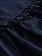 Navy Blue Zip Front Frill Waist School Pinafore Dress (3-14yrs) - Image 7 of 7