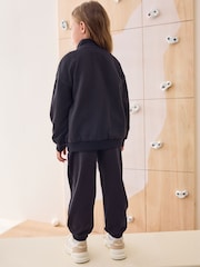 Black Cotton Rich Sports Funnel Neck Sweat and Joggers Set (3-16yrs) - Image 2 of 9