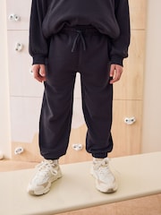 Black Cotton Rich Sports Funnel Neck Sweat and Joggers Set (3-16yrs) - Image 3 of 9