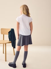 White Short Sleeve Ruffle Collar School Shirt (3-15yrs) - Image 3 of 8