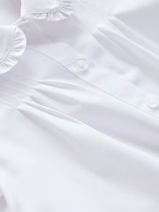 White Short Sleeve Ruffle Collar School Shirt (3-15yrs) - Image 8 of 8