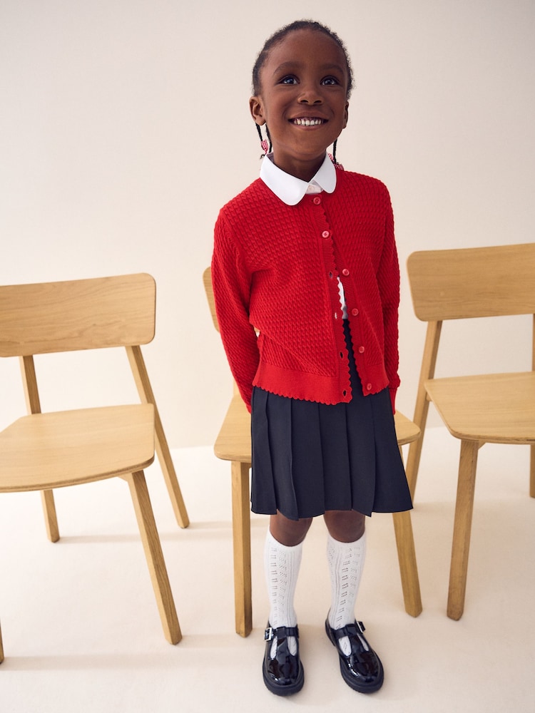 rdeča - Cable Knit School Cardigan (3-16yrs) - Slika 2 iz 7