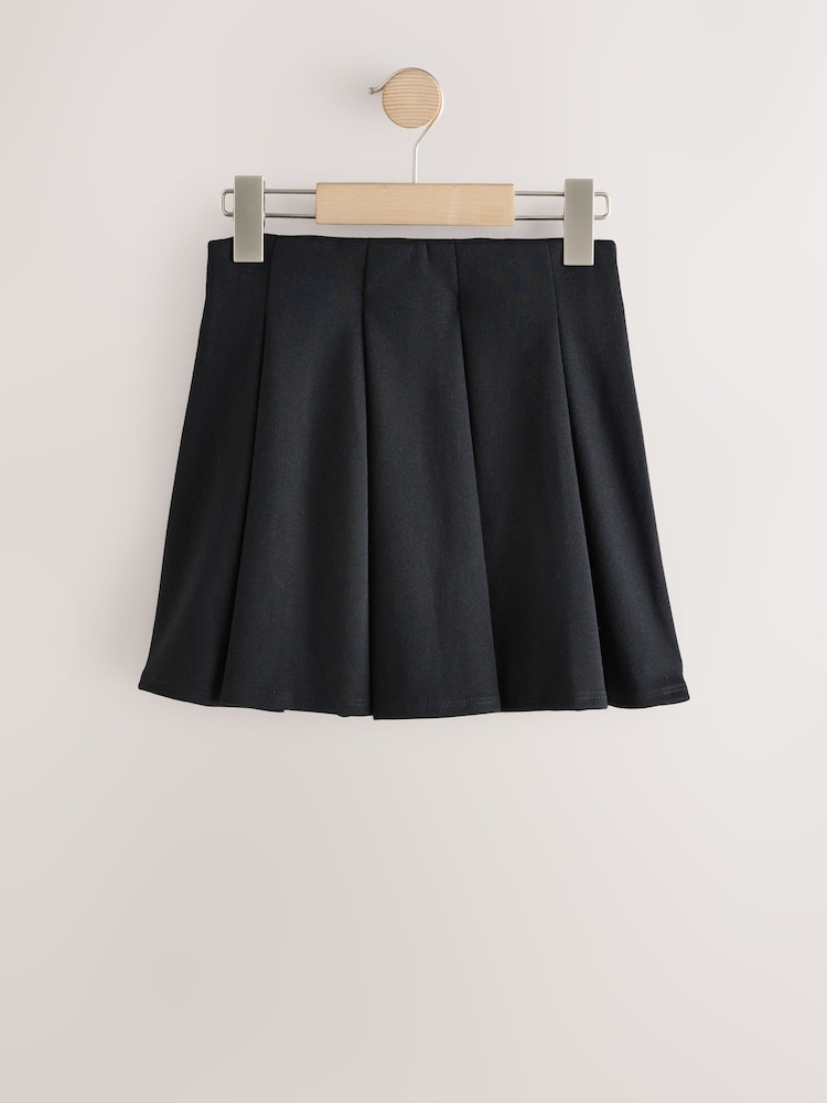 Buy Black Pull on Jersey Stretch Pleated School Skirt (3-17yrs