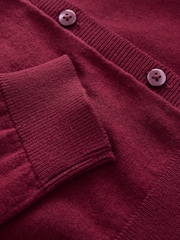 Burgundy Red Cotton Rich Frill Shoulder School Cardigan (3-16yrs) - Image 8 of 8