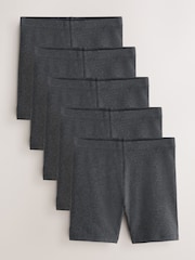 Grey Regular Length Cotton Rich Stretch Cycle Shorts 5 Pack (3-16yrs) - Image 1 of 7