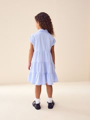 Blau - Hemdkragenkleid in gestuftem Design mit hohem Baumwollanteil und Gingham-Karomuster (3–14 Jahre) - Bild 3 von 4