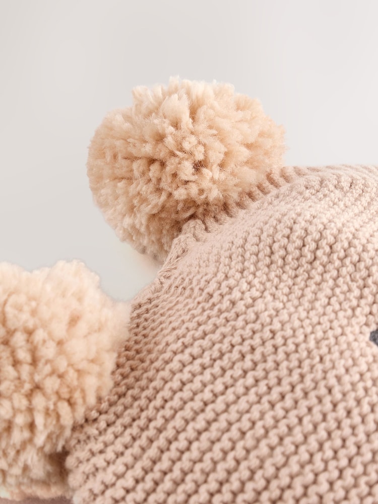 Neutro - Gorro de bebé delicado con doble pompón - Imagen 2 de 2