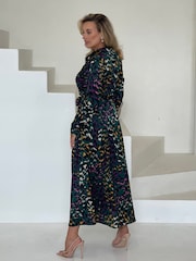 Girl In Mind Green Animal Brielle Shirt Maxi Dress - Image 2 of 3